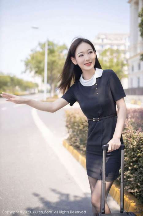 美女模特唐安琪黑丝美腿空姐制服